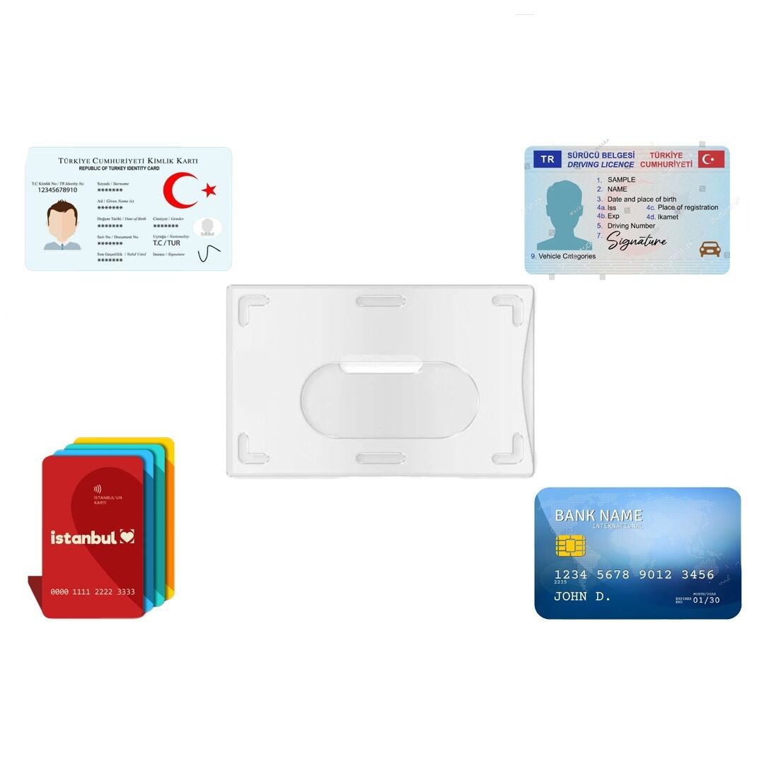 Toptan Kimlik ve Ehliyet Koruma Kabı Şeffaf