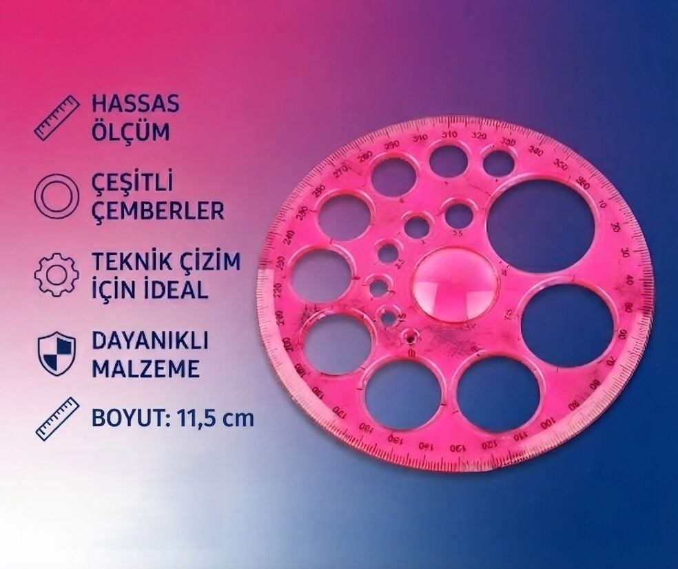 Toptan 360 Derece Daire Cetvel