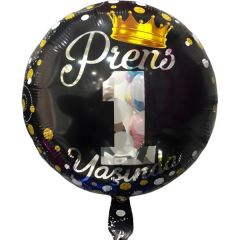 Toptan Folyo Balon Yuvarlak Prens 1 Yaşında Model