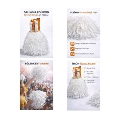 Toptan Beyaz Ponpon Dolgun Model