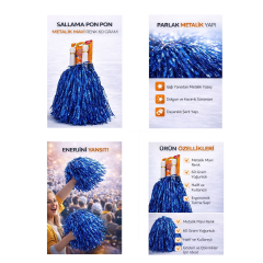 Toptan Mavi Ponpon Dolgun Model