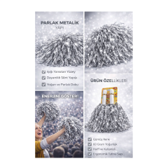 Toptan Gümüş Renk Ponpon Dolgun Model