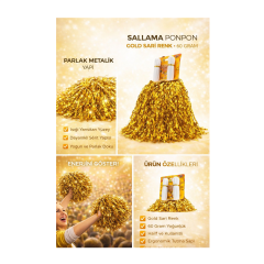 Toptan Gold Renk Ponpon Dolgun Model