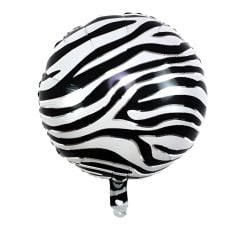 Toptan Folyo Balon Yuvarlak Zebra Desenli Model