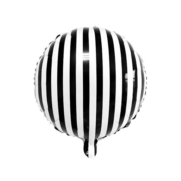 Toptan Folyo Balon Yuvarlak Siyah Çizgili Model