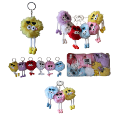 Toptan Gözlüklü Peluş Anahtarlık