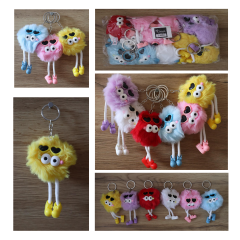 Toptan Gözlüklü Peluş Anahtarlık