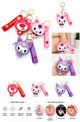 Toptan Kuromi Model Anahtarlıklı Silikon Cüzdan