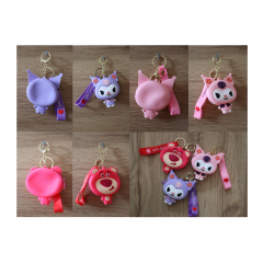 Toptan Kuromi Model Anahtarlıklı Silikon Cüzdan