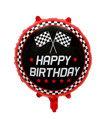 Toptan Folyo Balon Yuvarlak Happy Birthday Yarış Model