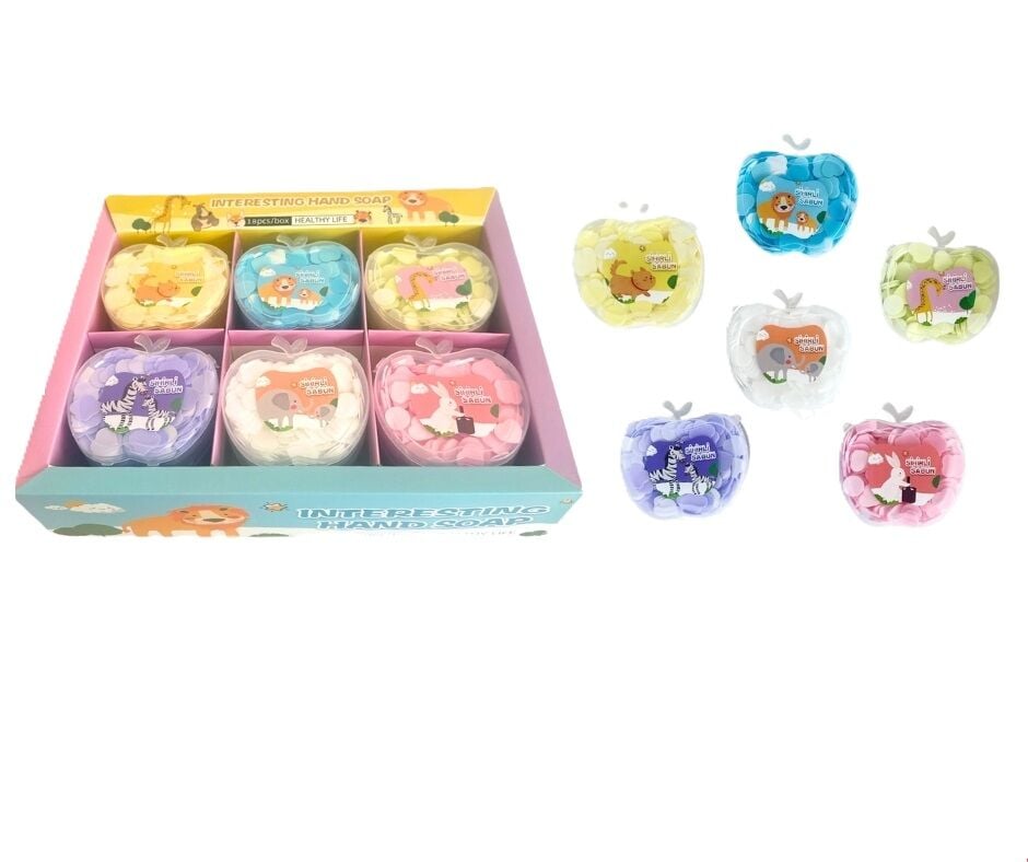 Toptan Hayvanlı Sihirli Sabun Elma Model
