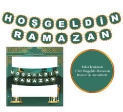 Toptan Hoşgeldin Ramazan Yeşil Dekor 10’lu Banner
