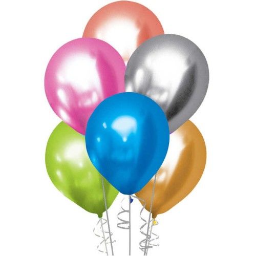 Toptan Lateks Balon 11'' Metalik Renk Karışık