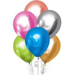 Toptan Lateks Balon 11'' Metalik Renk Karışık