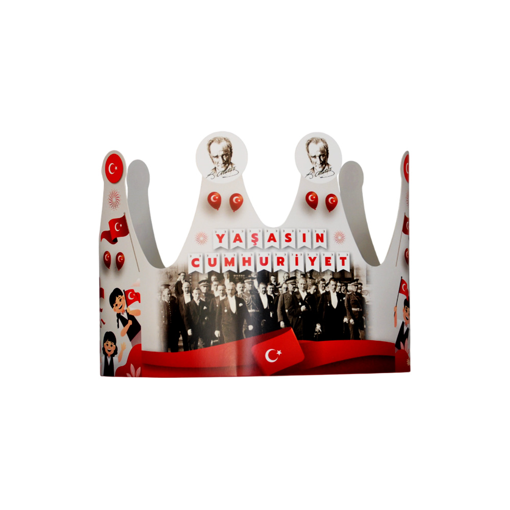 Toptan Milli Bayramlar Karton Taç 6lı - 29 Ekim