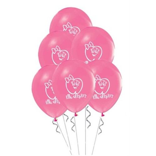 Toptan Lateks İlk Diş Pembe Baskılı Balon