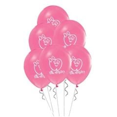 Toptan Lateks İlk Diş Pembe Baskılı Balon