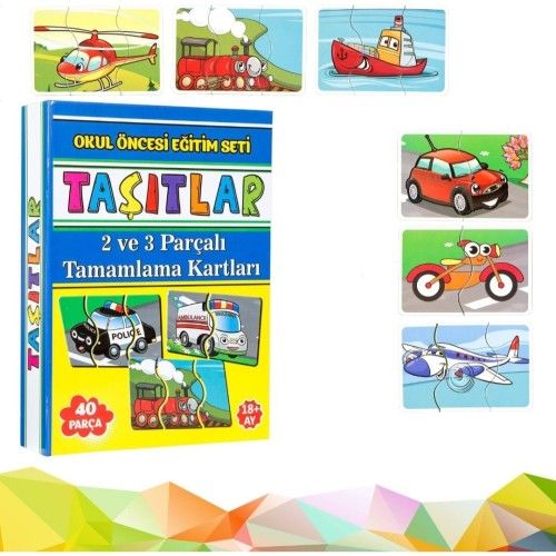 Toptan 2 Ve 3 Parçalı Taşıtlar Tamamlama  Kartları