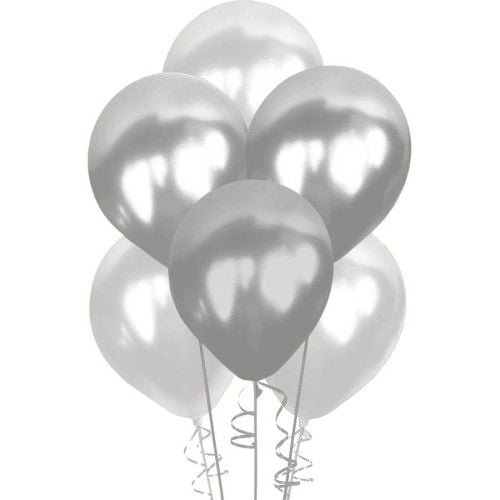 Toptan Lateks Metalik Gümüş 11'' Balon HBK