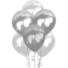 Toptan Lateks Metalik Gümüş 11'' Balon HBK