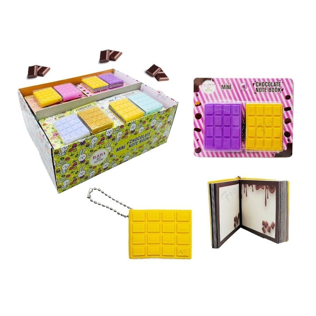 Toptan Anahtarlıklı 2li Mini Çikolatalı Defter