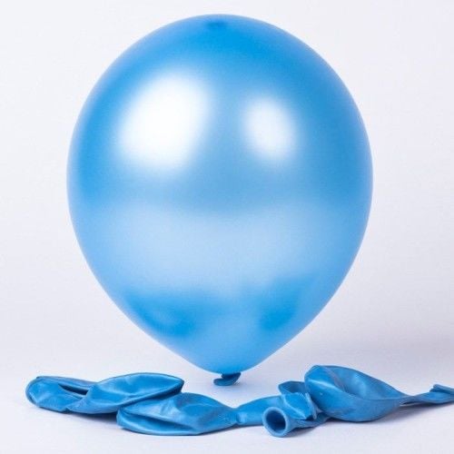 Toptan Lateks Metalik Mavi Balon HBK