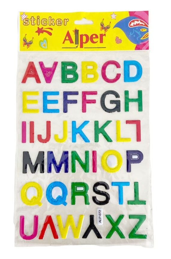 Toptan Büyük Sticker Renkli Harfler