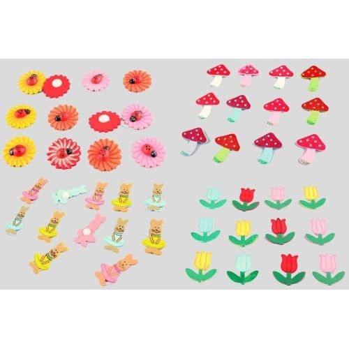 Toptan 48'li Ahşap Süsleme Sticker Seti
