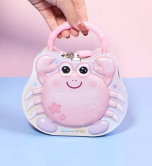 Toptan Çantalı Kilitli Teneke Kumbara Yengeç Model