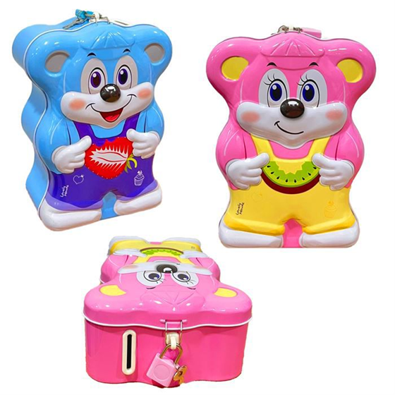 Toptan Kilitli Teneke Kumbara Ayıcık Model