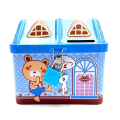 Toptan Kilitli Teneke Kumbara Ev Model