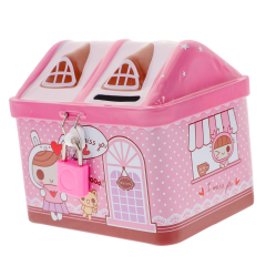 Toptan Kilitli Teneke Kumbara Ev Model