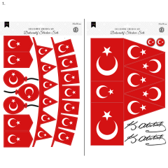 Toptan Dekoratif Milli Bayramlar Sticker Set 2li