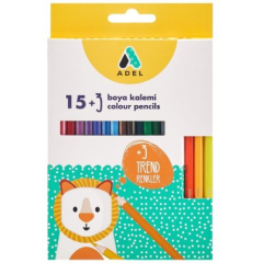 Toptan Adel 15+3 Kuru Boya Kalemi