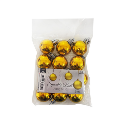 Toptan 3cm Ağaç Süsleme Topları 12'li Altın