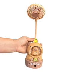 Toptan Kalemtıraşlı Capybara Şarjlı Masa Fanı