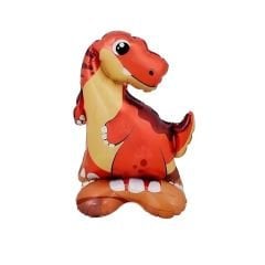 Toptan Folyo Balon Ayaklı Kırmızı Dinozor