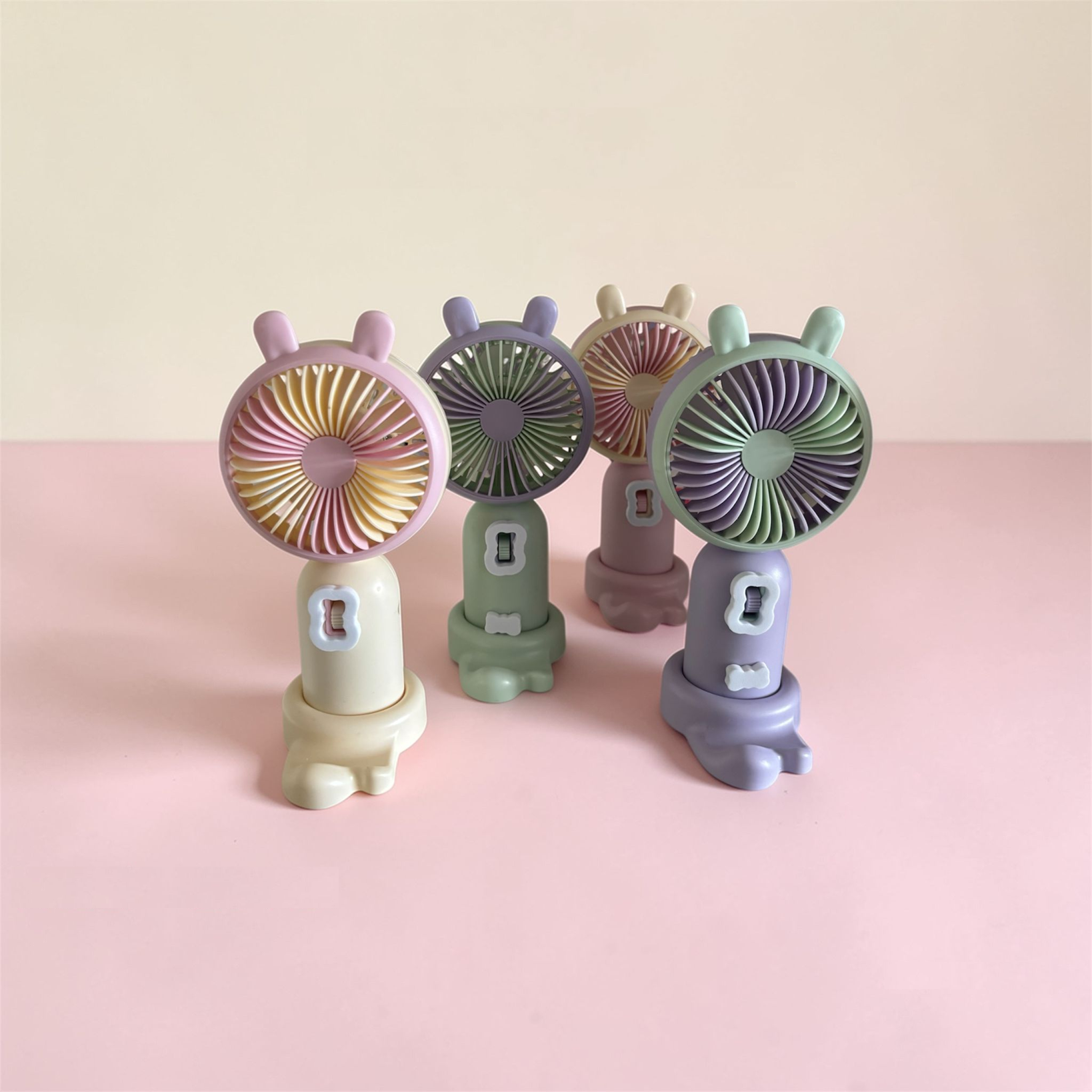 Toptan Şarjlı Masa Ve El Fanı Pastel Renk