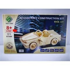 Toptan Ahşap 3D  Maket Üstü Açık Araba