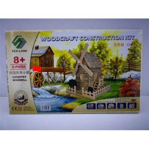 Toptan Ahşap 3D  Maket Yel Değirmeni