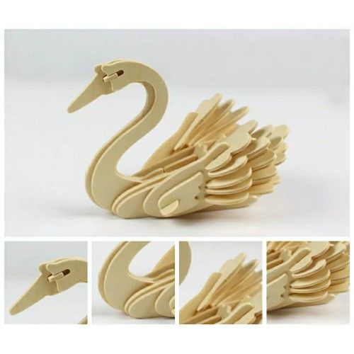 Toptan Ahşap 3D Maket Kuğu