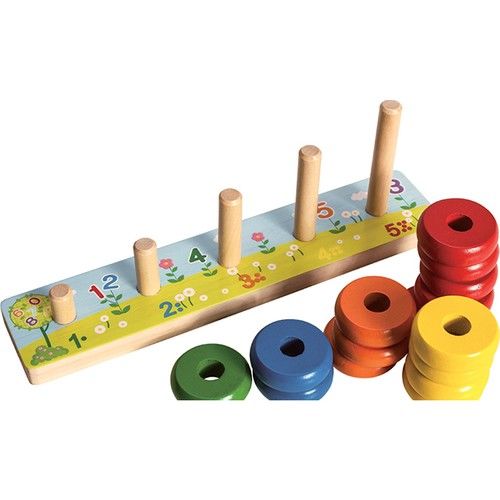 Toptan Ahşap 5Li Boncuk Abaküs
