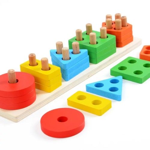 Toptan Ahşap 5li Geometrik Şekiller