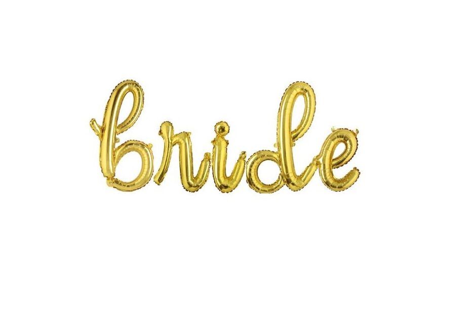 Toptan Folyo Balon Bride El Yazısı Gold 18″