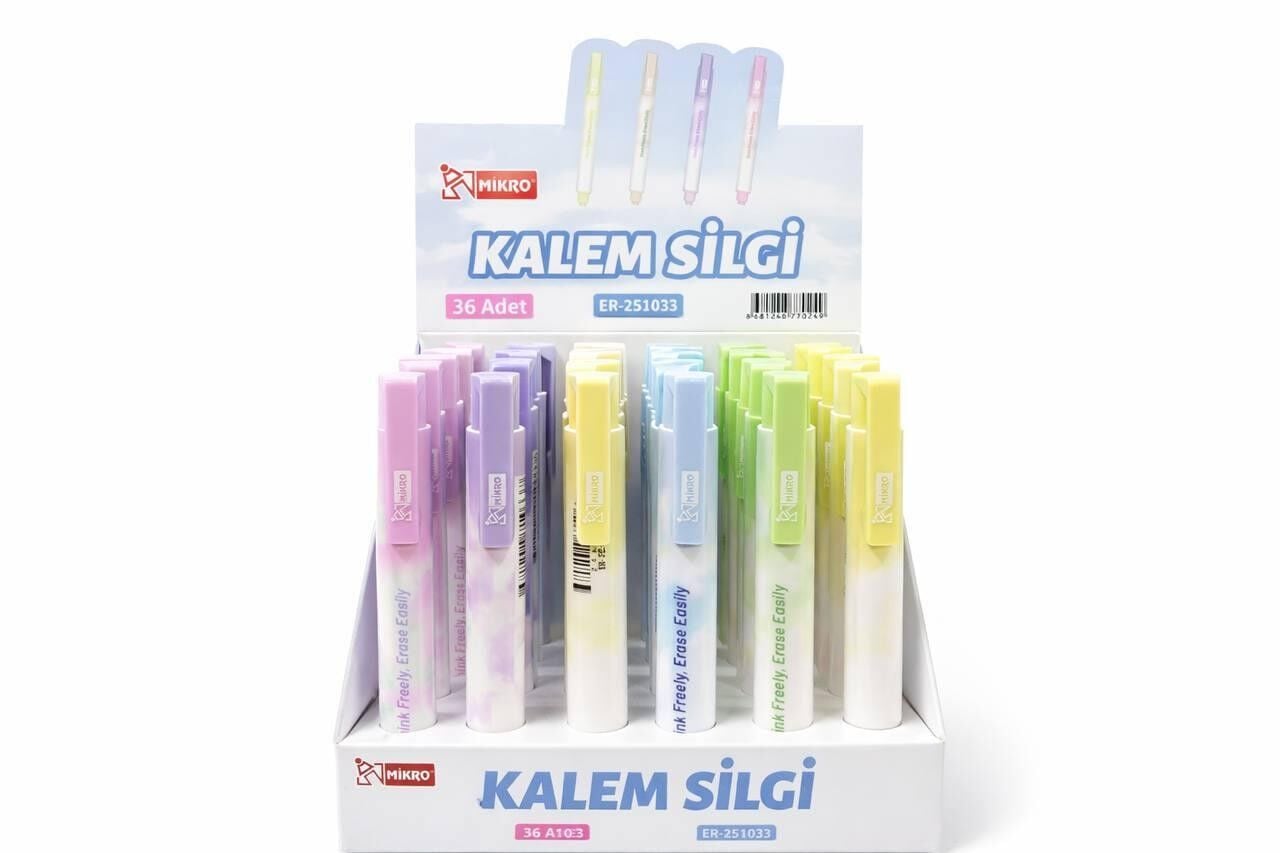 Toptan Mikro ER-251033 Kalem Tipi Tasarımlı Silgi