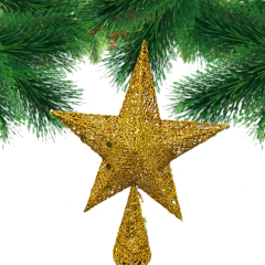 Toptan Çam Tepeliği Metal Yıldız 25 Cm Altın