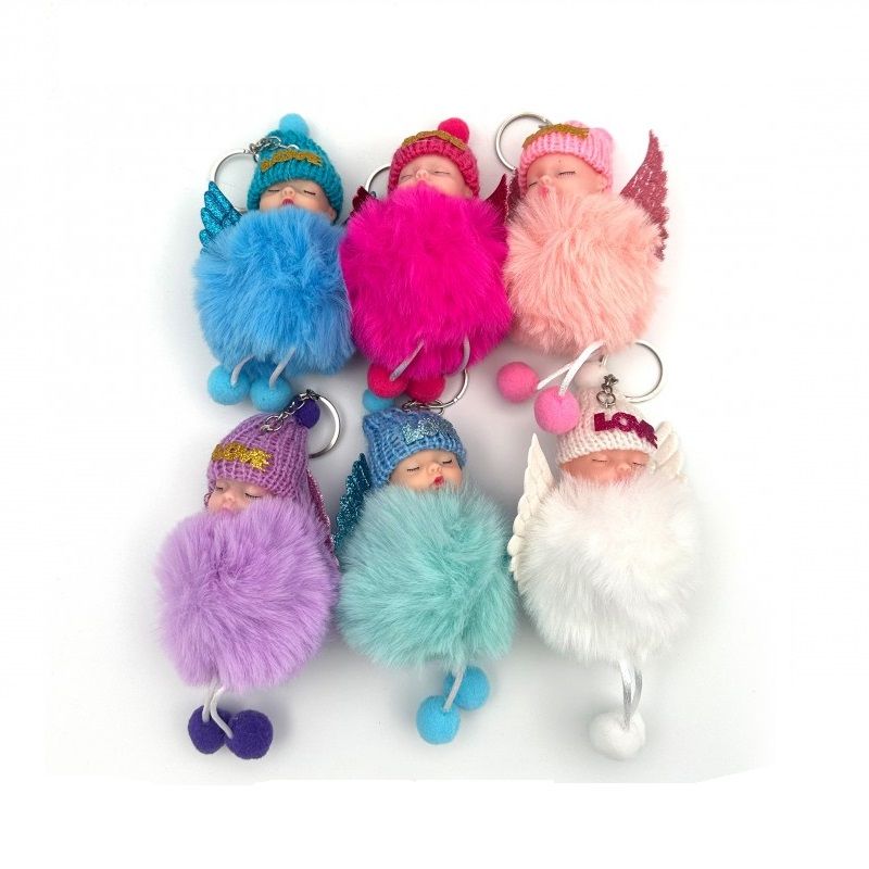 Toptan Tüylü Anahtarlık Kanatlı Bebek