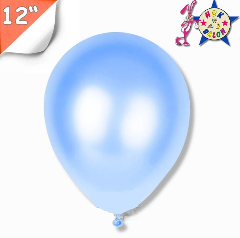 Toptan Balon 12'' Metalik Açık Mavi
