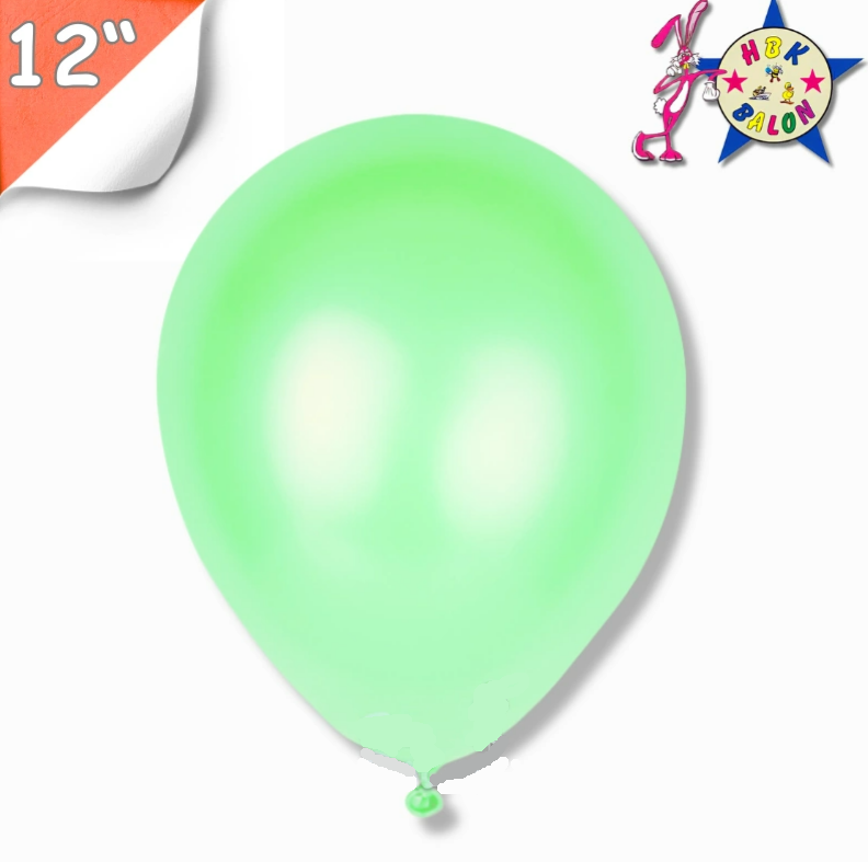 Toptan Balon 12'' Metalik Açık Yeşil Hbk
