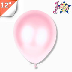Toptan Balon 12'' Metalik Bebek Pembe Hbk